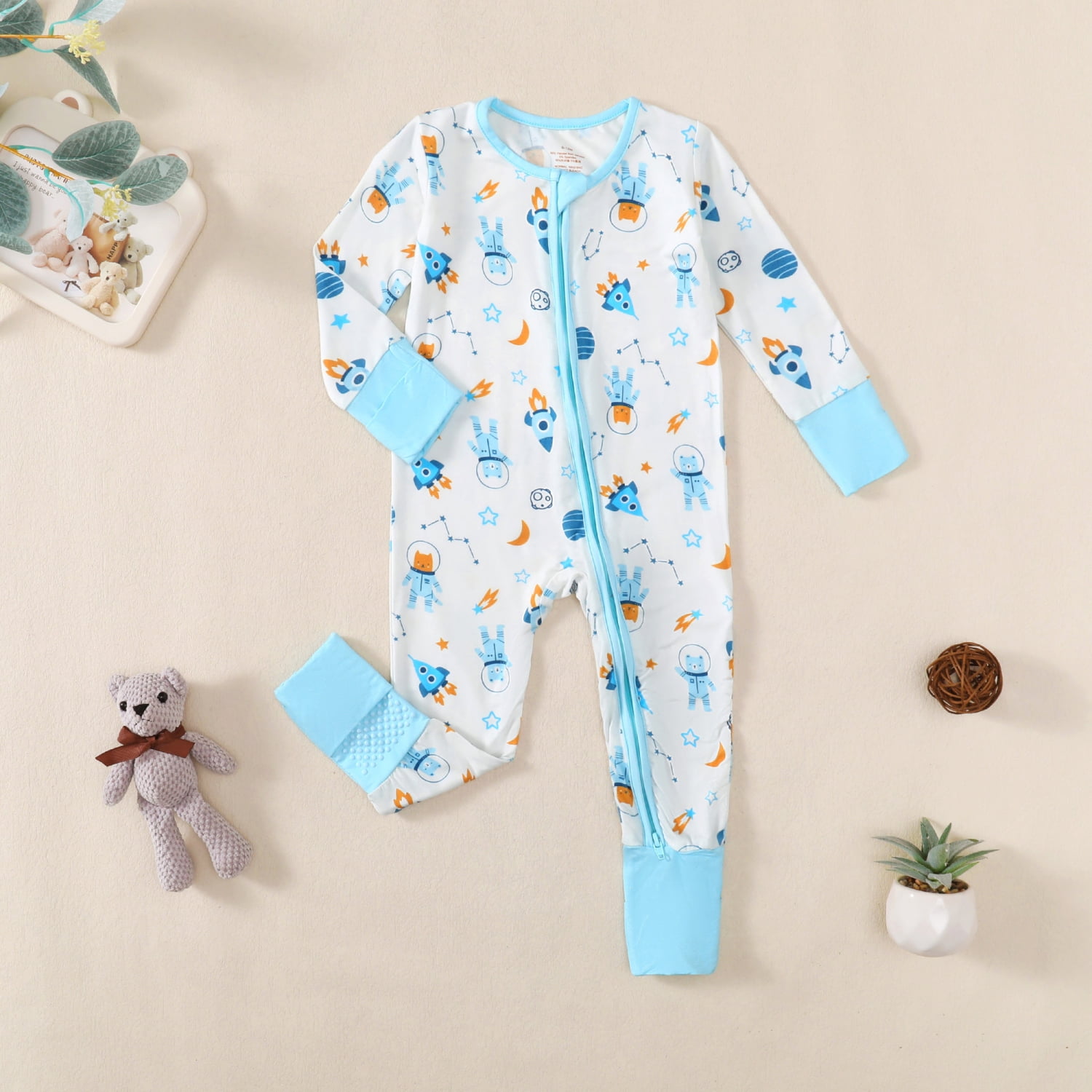 Romperinbox 2pcs baby onesies, Bamboo Baby Pajamas, Zipper Soft Sleeper Baby Boy One-Piece Romper