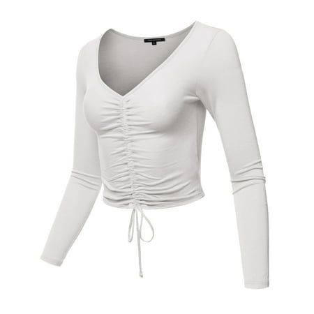 drawstring long sleeve top