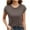 Brown, variant on Womens T Shirts Short Sleeve Crewneck Loose Summer Tees Basic Tops Ndbuld Women's Casual Solid Color Short-Sleeved Crew-Neck Top,Black,2XL