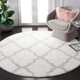 thumbnail image 2 of SAFAVIEH Tahoe Gerald Quatrefoil Shag Area Rug, 6'7" x 6'7" Round, White/Silver, 2 of 8