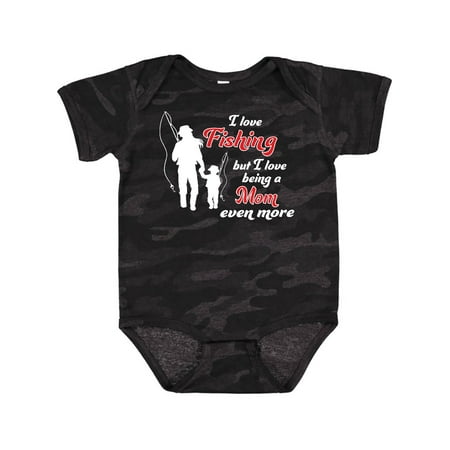 

Inktastic I Love Fishing But I love Being A Mom Even More Gift Baby Boy or Baby Girl Bodysuit