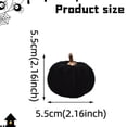 thumbnail image 3 of 1 Pc Handmade Velvet Pumpkin, 2.16*2.16 Inch Crafted Faux Pumpkin with Realistic Resin Stem, Decor Ornament for Fall Halloween Thanksgiving Wedding Baby Shower Tabletop Home Decor,Black, 3 of 4