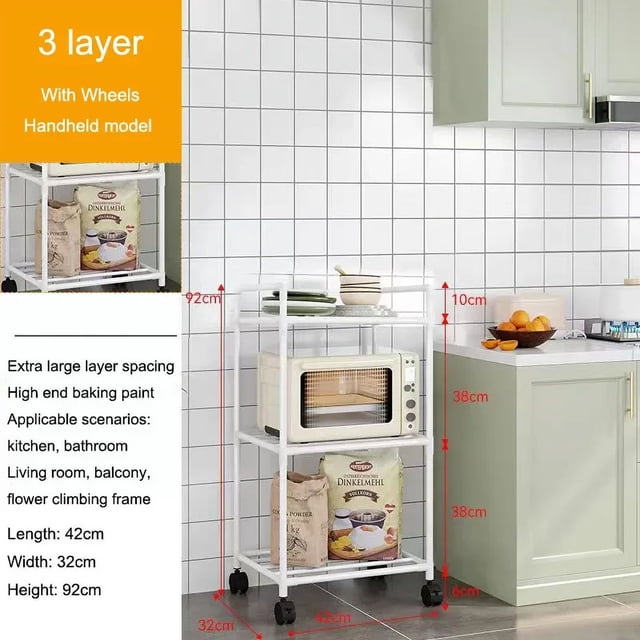 Multi-Layer Kitchen Rack Floor Stand Multi-Layer Household Microwave Stove Shelves Multi Scene Tool Pot Racks Kitchen Storage