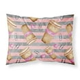 thumbnail image 1 of Caroline's Treasures Watercolor Coffee & Paper Clips Fabric Standard Pillowcase, White, 1 of 2