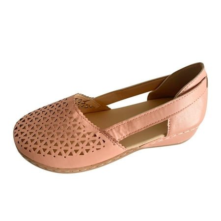 Women Sandals Wedge Low Womens Flat Sandals Heel Roman Wedge Ladies Wide Sandals for Women Fashion Elastic Strap Carved Womens Sandal Slippers Breathable Shoes Thick Soled Wedges Casual Sandals