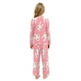 thumbnail image 3 of DIXRUYEE Fleece Pajama Set Loose Style Elastic Waist Pockets Kawaii Bunny Pink Paradise Cute Pattern, 3 of 7