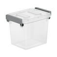 thumbnail image 4 of (5 pack) Sterilite Modular Small Storage Bin, 2.5 Quart Latching Clear Plastic Storage Container with Write-on ID Latches, Gray, 4 of 5