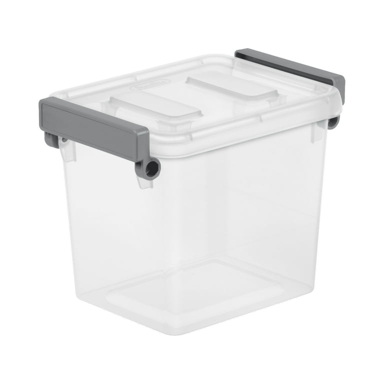 (5 pack) Sterilite 2.5 Qt. Modular Latch Box Plastic, Titanium