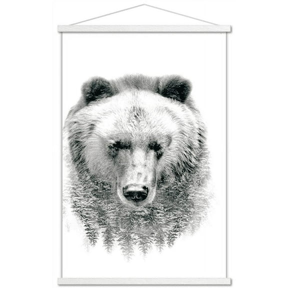 Bear - Trees Wall Poster with Magnetic Frame, 22.375" x 34"