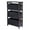 Black - Black, variant on Capri 3 Section M Storage Shelf with 6 Foldable Fabric Baskets - Walnut and Beige
