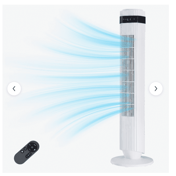 “36” Bladeless Tower Fan with Remote – Ultra-Quiet 28dB, 5 Speeds, 4 Modes, 12H Timer, Oscillating Portable Floor Fan for Bedroom, Home & Office