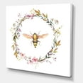 thumbnail image 3 of Designart ' Wildflowers Wreath and A Bee ' Farmhouse Canvas Wall Art Print, 3 of 4