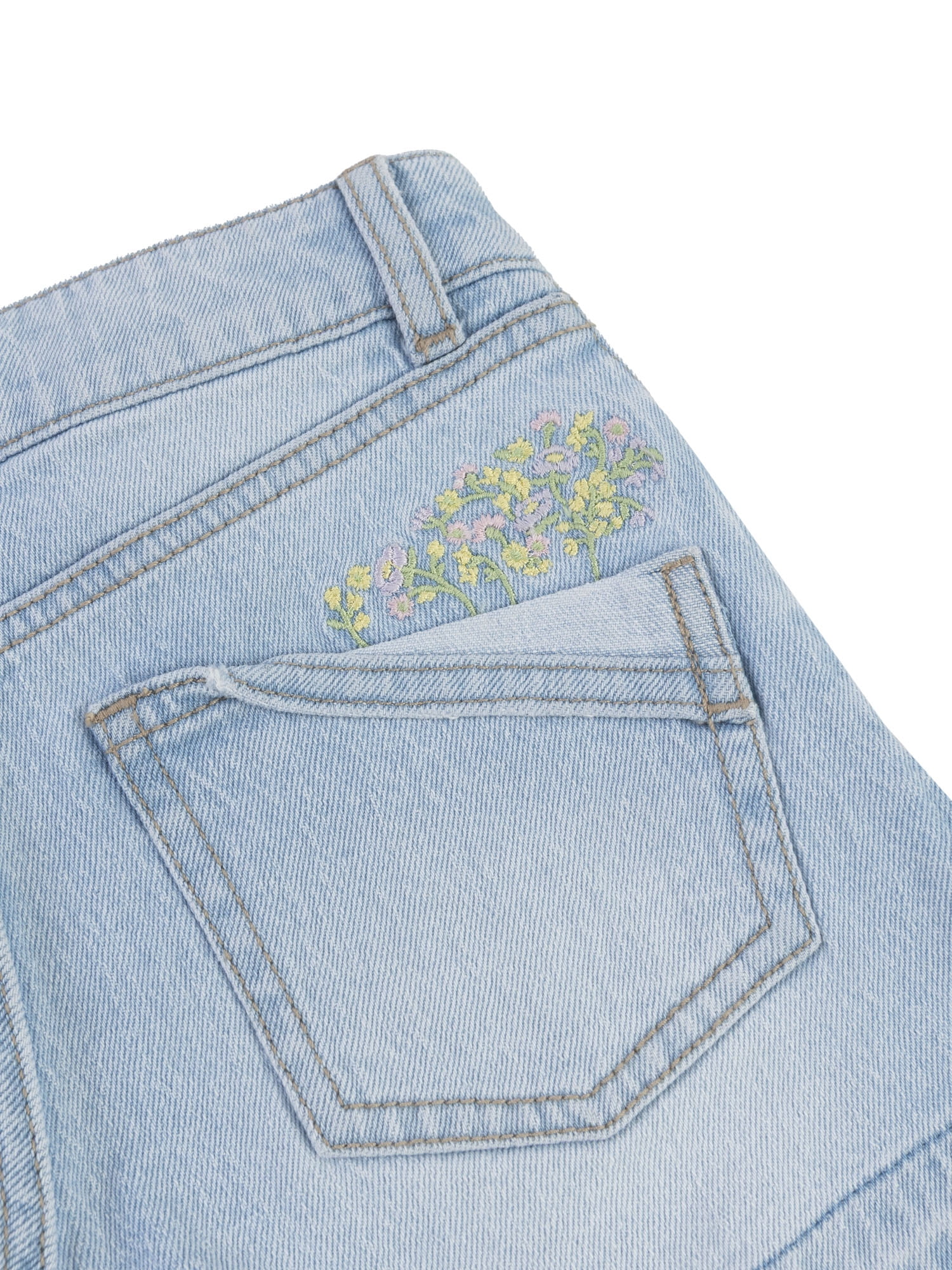 Wonder Nation Girls Baggy Denim Shorts, Size 5-18
