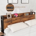 thumbnail image 3 of Full Size Bed Frame with Wooden Headboard and Footboard, Heavy Duty Metal Platform Bed with Charging Station, No Box Spring Needed, Easy to Assemble, 3 of 7