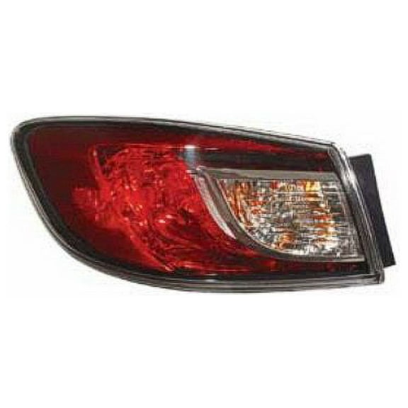 Left Driver Side Outer Tail Light Assembly - Bulb Type - Compatible with 2010 - 2013 Mazda 3 2011 2012