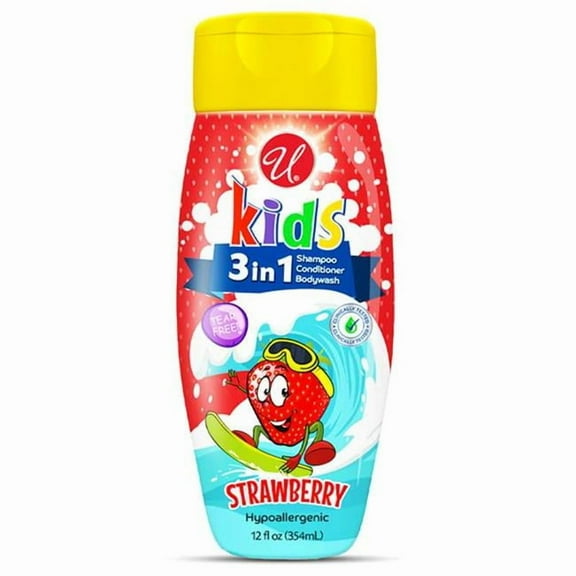 DDI 2374818 Kids 3-in-1 Shampoo, Conditioner & Body Wash - 12 oz, Strawberry - Case of 24