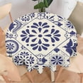 thumbnail image 2 of Traditional Mexican Tablecloth, Talavera Style Beige Mexican Floral Bird Print Round Table Cover for Decoration Holiday Parties Kitchen Dining Picnic, Round(60x60in), 2 of 6