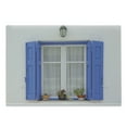 thumbnail image 1 of Country Cutting Board, Typical Greek Style Wooden Window Shutters with Flowers Mediterranean Life, Decorative Tempered Glass Cutting and Serving Board, Large Size, White Turquoise, by Ambesonne, 1 of 1