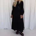 thumbnail image 1 of Qiopertar Robe Décontractée pour Femmes Col Rond Manches Longues Couleur Unie Robe en Coton Ample en Solde à Moins de 5$ en Solde Offres d'Accès Anticipé, 1 of 7