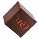 thumbnail image 1 of Reloj Despertador Digital LED De Madera Con Pantalla De Temperatura, Control Por Voz, 3 Alarmas, Alimentado Por Pilas O USB, 1 of 7