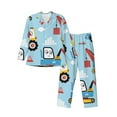 thumbnail image 1 of Balery Building Truck Pijama para Hombre de Dos Piezas con Manga Larga, Conjunto de Dormir y Descanso Suave con Bolsillos-Large, 1 of 7