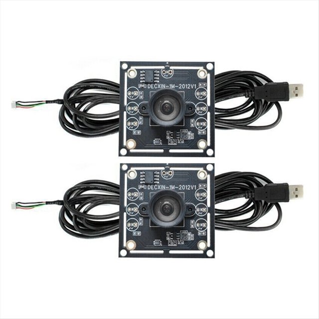 Módulo de Cámara de 2 Piezas de 100 Grados, 1 MP, OV9732, 1280 X 720, Controlador USB Gratuito, Enfoque Manual, con Cable de 2 Metros para WinXP/7/8/10