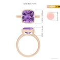 thumbnail image 4 of ANGARA Natural Bezel-Set Solitaire Cushion 3.65 ct Amethyst Ring in 14K Rose Gold for Women (Size-10mm) | February Birthstone, Birthday, Anniversary, Jewelry Gift for Women | Natural Amethyst Ring, 4 of 9