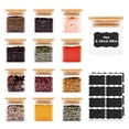 thumbnail image 1 of Frascos para Almacenamiento de Alimentos SHOWIN Cuadrados 113ml Paquete de 12 con Tapa de Bambú, 1 of 9