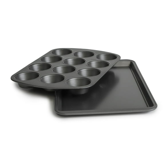 PILLSBURY NON STICK 12-CUP MUFFIN PAN SET - 2 PIECES