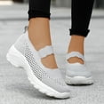 thumbnail image 2 of NOKIO Womens Slip-On Walking Shoes Summer Breathable Mesh Shoes Running Shopping Flat Comfort Wedge Platform Loafers Casual Shoes Women's Hollow Out Wedge Sport Shoes, 2 of 7