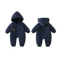 thumbnail image 5 of XEGLSBU Girls Winter Coat and Pants Set Size 6 Girls Down Jumpsuit Winter Thermal Outwear Baby Romper with Lightweight Warm Padding for Outdoor Play Boys Winter Coat Size 6-7 Navy Size 6-12 Months, 5 of 5