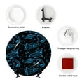 thumbnail image 4 of Picia Spacecraft Pattern Bone China Decorative Plate – Wall Decor with Stand and Adhesive, Elegant Ornament for Living Room, Office, or Entryway-8in, 4 of 6