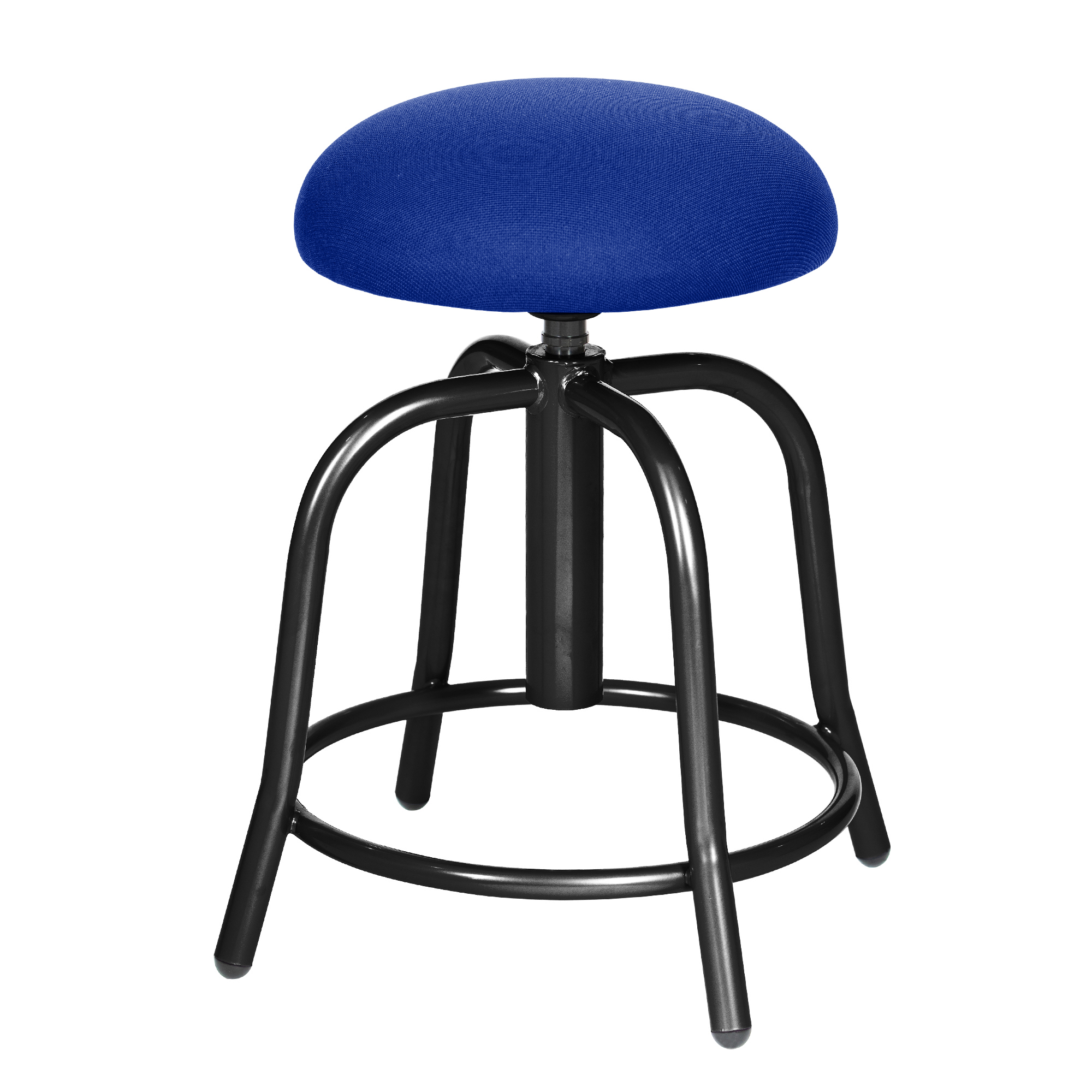 Hampden Furnishings Vince Collection Fabric Padded Swivel Art Stool, Black/Dark Blue, 19"-25"
