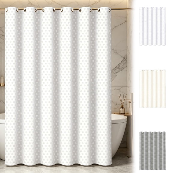 Tarmeek Waterproof Shower Curtain Fabric Bathroom Curtain 35x71 Inch Heavy Duty Machine Washable with 6 Reinforced Grommets Quick-Dry Hooks Included for Bathroom