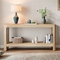thumbnail image 2 of Euroco 59-Inch Narrow Long Console Table,Farmhouse Wood Entryway Table with 2-Tier Shelves for Living Room,Hallway,Entrance, Foyer, Behind Couch,Natural, 2 of 9