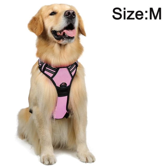 Laklulu Arnés para perro sin tirones, clip frontal, resistente, reflectante, mango de fácil control para pasear perros medianos