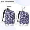 thumbnail image 3 of Honeii Skull flower crystal Print Canvas College Laptop Backpack, Durable Rucksack Travel Notebook Bag School Backpack Book Bag for Men Women-Small, 3 of 7