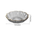 thumbnail image 3 of Crystal Fruit Bowl, Stackable Serving Tray With Hammered Texture and Gold Trim, for Living Room Coffee Table, Gray, 3 of 6
