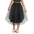 thumbnail image 2 of Sinleey Kids Girls Sparkly Irregular Hem Tulle Skirt Rhinestone Flower Decor Tutu Skirt for Pageant Prom Party Black 14, 2 of 5