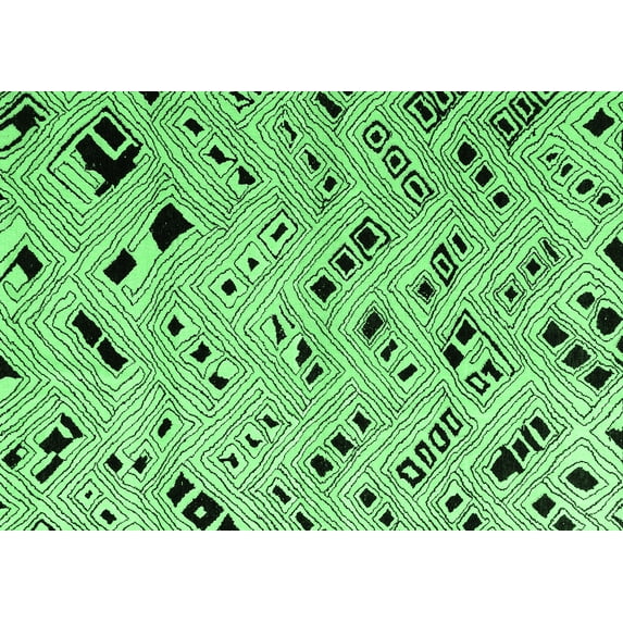 Ahgly Company Indoor Rectangle Oriental Emerald Green Modern Area Rugs, 2' x 3'