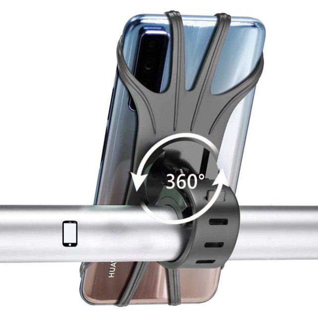 Soporte de silicona para teléfono para bicicleta y motocicleta, Universal, giratorio de 360°, Compatible con teléfonos inteligentes de 4,0 a 6,5 pulgadas