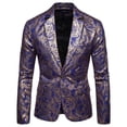 thumbnail image 1 of Traje de hombre Otoño e invierno Ocio Bronceado Floral Slim Suit Coat Pompotops qwe21851, 1 of 4