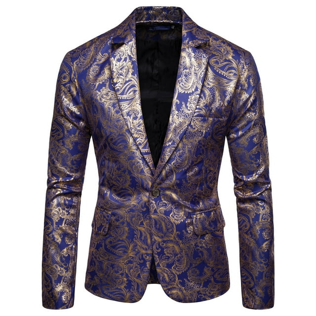 Traje de hombre Otoño e invierno Ocio Bronceado Floral Slim Suit Coat Pompotops qwe21851