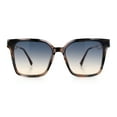thumbnail image 4 of Womens Luxury Designer Inset Lens Metal Arm Horn Rim Plastic Fashion Sunglasses Brown Marble - Black Beige, 4 of 7