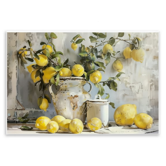 Stupell Industries Lemons & Canisters Still Life Food & Beverage Painting Unframed Art Print Wall Art, 15 x 10