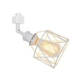 thumbnail image 1 of FSLiving Modern Design Adjusted Angle H-Type Track Head Lighting E26 White Base Hollow White Metal Cage Pendant Light Fixture for Bar Sink Kitchen Gallery Store Office (No Bulb & Track) - 1 Pack, 1 of 6