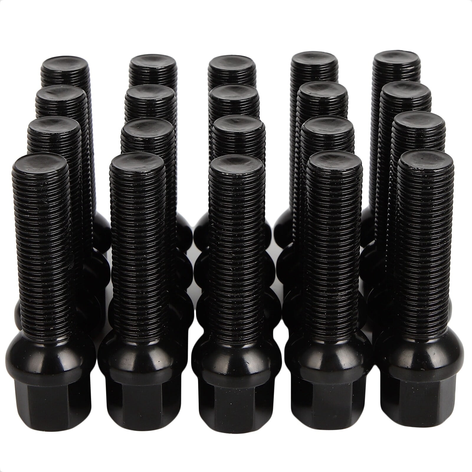 10-Pack 14x1.5 M14 Chrome Cone Seat Wheel Lug Bolts – 28mm Shank, 17mm Hex – By LGLG
