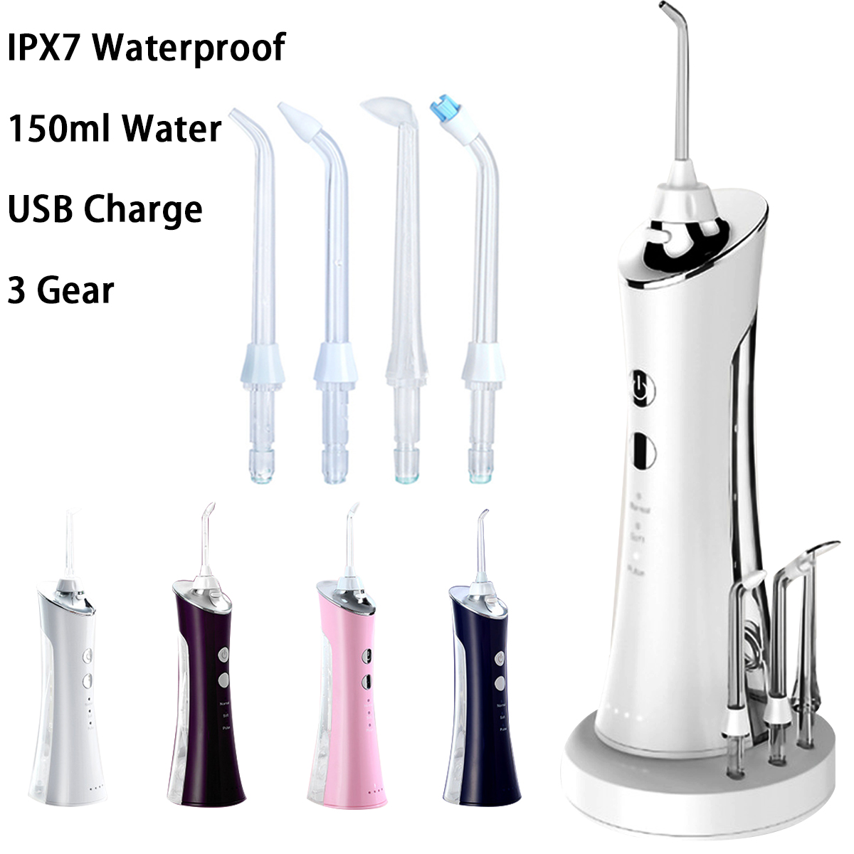 Oral Irrigator Cordless Water Flosser Dental Water Jet Floss Pick Teeth