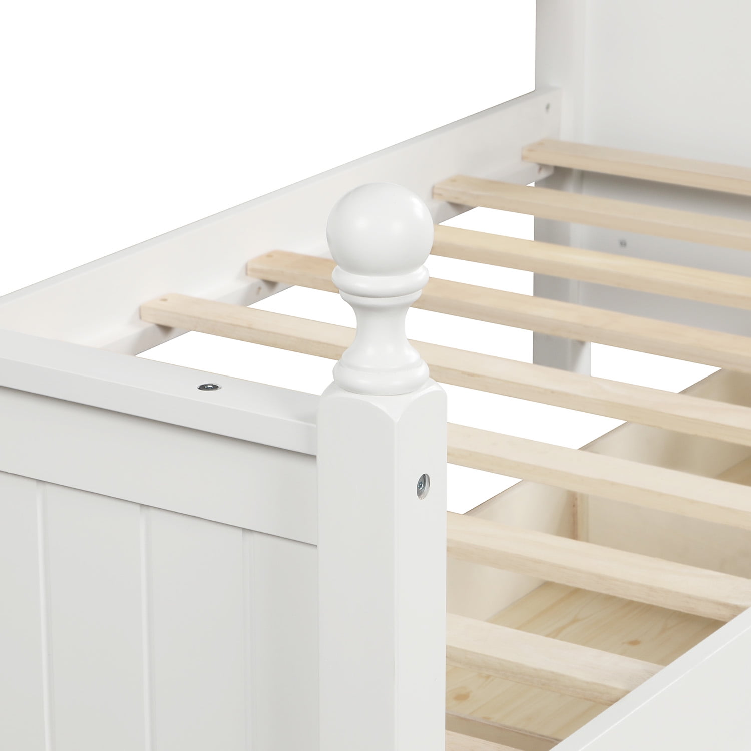 Gewnee Solid Wood Twin Size Daybed with Three Drawers,Storage Daybed for Kids,White