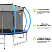 Mersco 12FT/14FT Kids Trampoline, ASTM Certified Heavy Duty Outdoor Trampoline with Safety Enclosure Net and Ladder for Backyard Family Fun, Pumpkin Trampoline SPACE